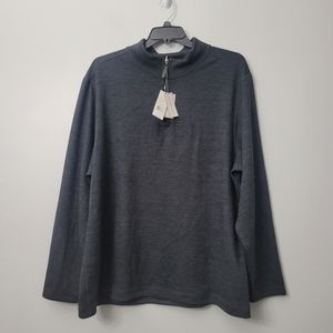 New Age of Wisdom Nicoby Reversible Performance Slub 1/4 Zip Sweater